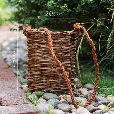 家柏饰(CORATED)美式欢迎篮花器 壁挂花篮 信件篮 手工柳编做旧复古老式 老式挂篮小号(无铁牌) 大