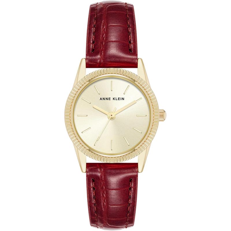 Anne Klein手表女石英圆形表盘28毫米矿物玻璃商务休闲女表