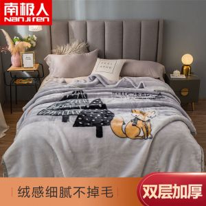 拉舍尔毛毯被子双层加厚珊瑚绒毯子学生宿舍单人盖毯