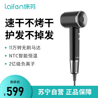 徕芬新一代电吹风机护发不伤发家用大功率负离子冷热风静音吹风筒速干理发店发型师专用大风力吹头发LF01黑色3米