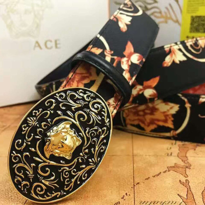 赫泽琼斯HEZZJONS男士皮带进口牛皮真皮腰带新款美人头纯铜扣休闲裤带青年潮男牛仔裤皮带原色