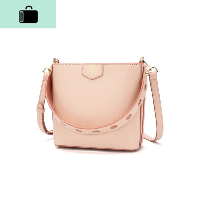 大容量包包新款2020时尚春夏单肩女包斜挎包女百搭手提水桶包女NEW LAKE 杏粉色女斜挎包