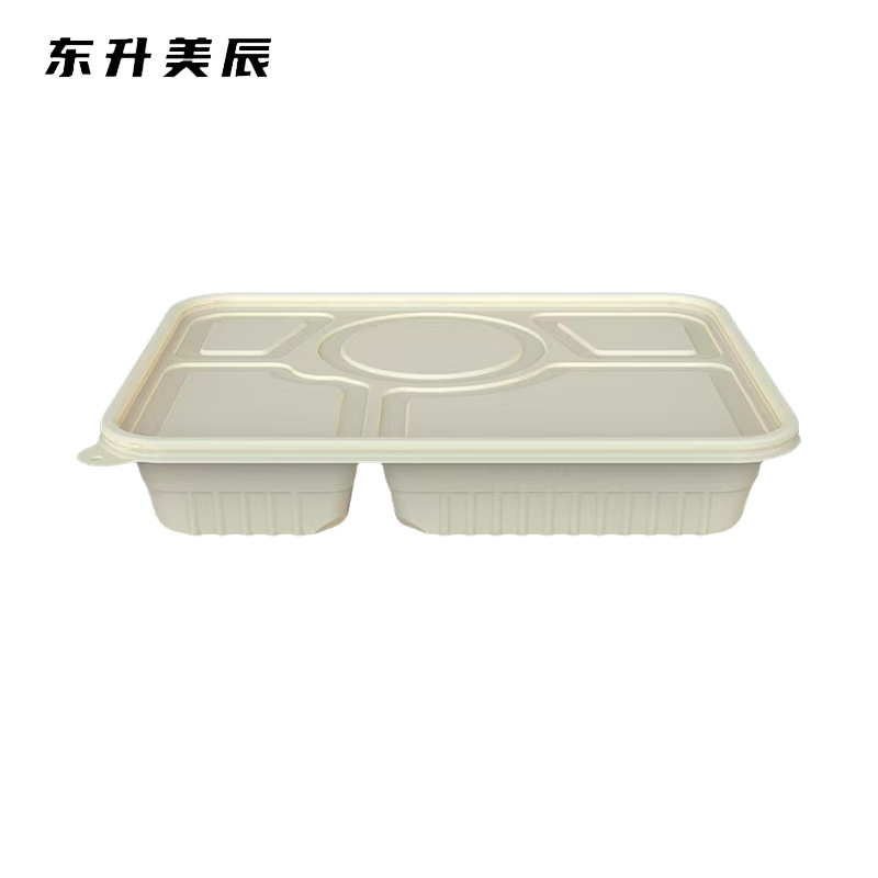 东升美辰 一次性可降解餐盒五格1250ML270*205*50mm80g200套 DS-XS266 箱