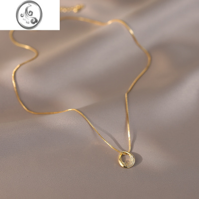 JiMi水滴项链2023新款女高级设计感小众微镶钻锁骨链精致时尚配饰