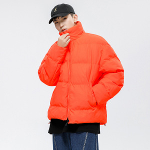 冬季纯色棉服男士加厚保暖棉袄潮流冬装情侣装面包服外套厂家