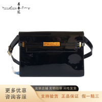 [正品二手95新]圣罗兰 YSL 女包 黑金29cm漆皮曼哈顿 单肩包 圣罗兰 曼哈顿单肩包圣罗兰女包 奢侈品女包