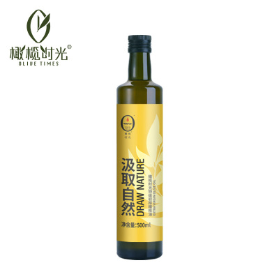 橄榄时光特级初榨橄榄油黄色生机500ml食用油营养健康炒菜蒸煮烹饪凉拌沙拉清淡少油烟