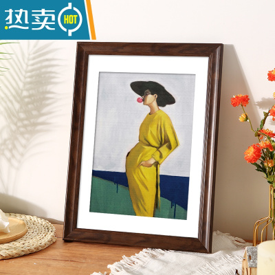 敬平木质相框挂墙a3A4纸画框4k八8K开水彩素描油画外框装裱12寸16框架 咖啡色 18寸[可放35.5*45.5厘米