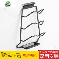 北欧锅盖架免打孔壁挂式家用太空铝厨房置物架黑色锅盖收纳架 FENGHOU 多功能置物架(不锈钢)