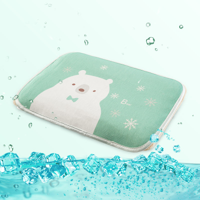 睡眠博士(AiSleep)大白熊冰丝枕巾儿童学生卡通枕巾夏季枕巾大白熊图案60*45cm