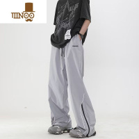 YANXU冲锋裤男2023新款痞帅宽松直筒休闲长裤美式高街机能阔腿运动裤子