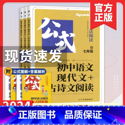 语文阅读训练{五合一} 八年级/初中二年级 [正版]2024星火巅峰训练初中语文现代文+古诗文阅读公式法800题七八九年