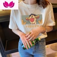 七斓夏季白色短袖t恤女短款内搭打底衫大码宽松半袖正肩上衣