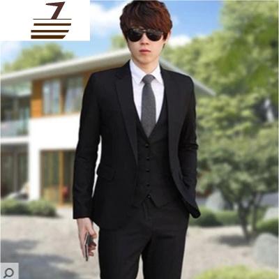 NEWLAKE男士西服套装韩版修身商务休闲青年上班职业正装结婚礼三件套西装