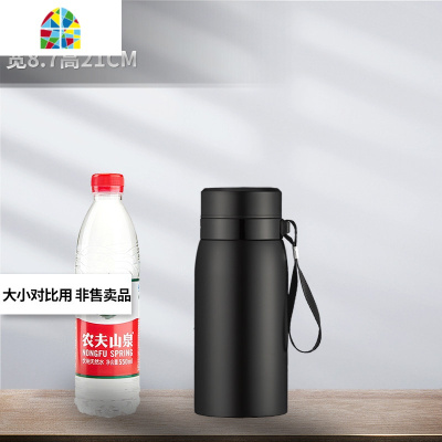 男女士超大容量保温杯茶水分离泡茶杯1000ml1500大号户外便携水杯 FENGHOU 1100ml金色+背带皮套+杯刷