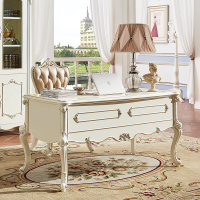 欧式书桌实木书台写字台书桌椅书柜书房家具套装组合 AH70