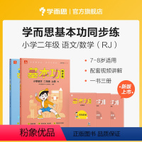 语数套装(下) 小学二年级 [正版]2023新版基本功同步练小学数学语文二年级上下册练习人教版同步辅导作业本练习册资料书