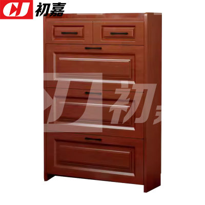 初嘉(CJ)木质翻斗鞋柜入户门口窄边鞋柜单层双抽屉 800*170*1200