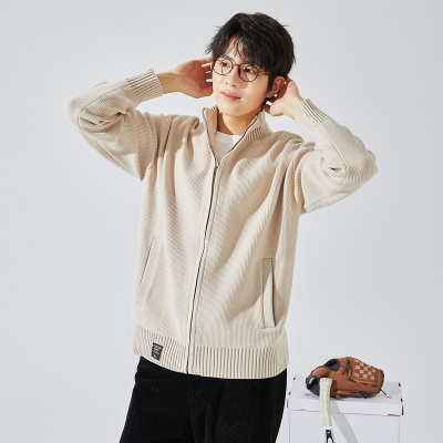 [3件8.5折161.4元,叠加优惠券]唐狮秋季新款毛衣外套男日系复古立领针织开衫前胸小细节外穿