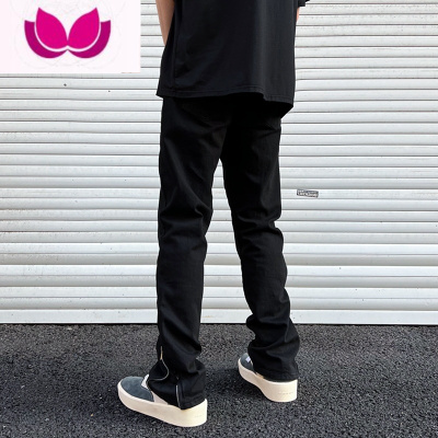 七斓美式高街vibe牛仔裤男潮牌复古直筒裤薄款高级修身工装拉链裤子夏