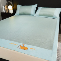 凉席夏季加厚绣花冰藤席优质凉席家用藤席冰丝席三件套