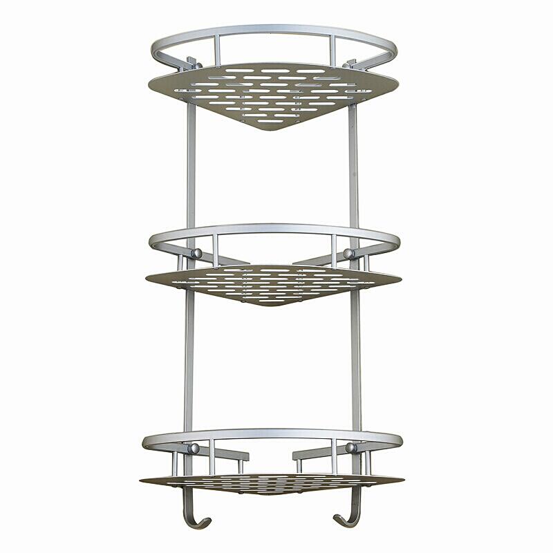 打孔免打孔浴室三角形墙上三脚架墙角用品卫生间洗手间厕所置物架波迷娜BOMINA