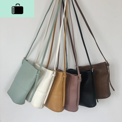 INS极简百搭水桶包软面迷你日系小巧质感可爱百搭单肩斜跨小包包NEW LAKE女士单肩包
