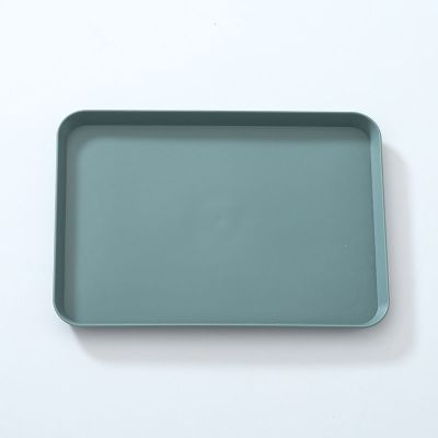 敬平茶盘客厅杯子茶杯托盘家用长方形放水杯茶杯盘水果盘北欧塑料托盘-森林绿小号-果盘/果篓