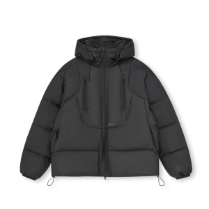 年双拉连帽立体短款情侣棉服加厚女新款宽松椰白色保暖外套男