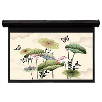 经科JK电动遥控不带拉绳拉线投影幕布N4-FI/1t玻纤白幕106寸16:10