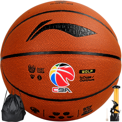李宁LINING篮球CBA联赛用球狼牙科技室内外7号PU篮球李宁篮球857-3857-3