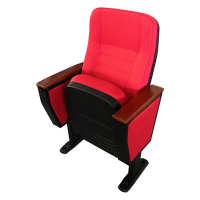 臻远ZY-LTY-16礼堂椅剧院椅会议室塑壳椅子红色不带前写字板单人位