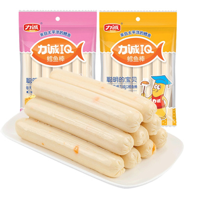 力诚鳕鱼肠80g袋装原味芝士儿童营养即食鳕鱼棒小包休闲小零食火腿肠