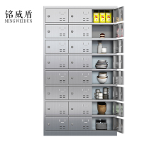 铭威盾304不锈钢食堂带锁餐具柜24门餐盘柜钥匙锁1800*1025*400