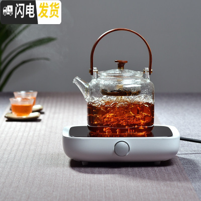 三维工匠玻璃煮茶壶加厚可高温蒸汽煮茶器家用烧水壶过滤泡茶壶电陶炉 蒸.茶壶(800)+简二代电陶炉白色(1000茶具