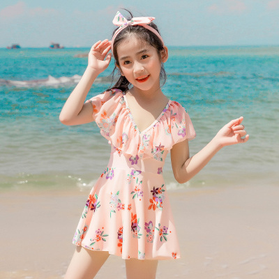 七色王国2021新款亲子泳衣女母女中大童宝贝小公主儿童连体女童温泉游泳装