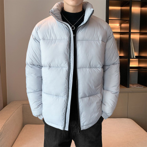 恩步棉衣男冬季休闲百搭纯色潮流加厚棉服立领面包服外套