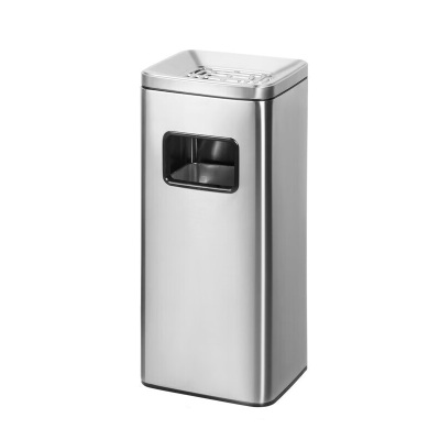 秦泰(Cqint) QTRASH-R 不锈钢方形侧开口垃圾桶 15L 银色