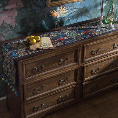 美帮汇电视机茶几洗衣机长方形搭巾盖巾餐桌布茶几桌布桌旗 A[电视柜布] 40*200cm