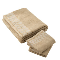 恒源祥 含情脉脉再生竹纤维浴巾面巾三件套-咖色(2面+1浴)TAL1016