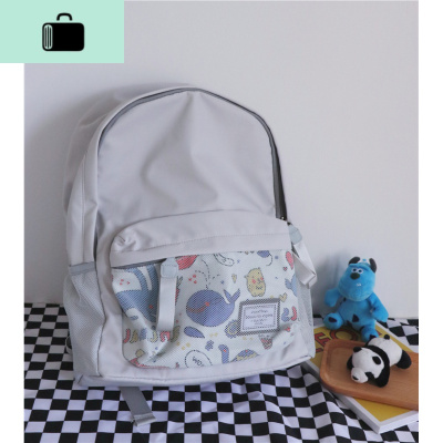 童趣书包女日系高中可爱ins百搭学生校园网兜软萌动物休闲双肩包NEW LAKE