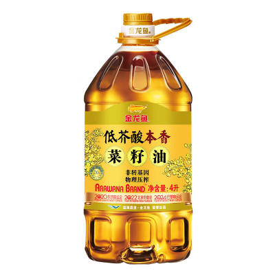 金龙鱼 低芥酸本香菜籽油(非转)4L