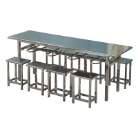 翌嘉 YJ-20153 不锈钢桌椅组合挂椅一桌8椅