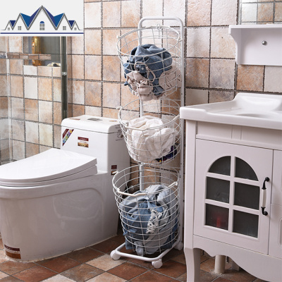 多层脏衣篮家用浴室衣服框收纳筐北欧分类洗衣篮铁艺洗衣篓脏衣篓 三维工匠