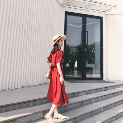 恋名媛夏装2020新款大码女装微胖妹妹中长款遮肚子藏肉减龄连衣裙200斤大码女装