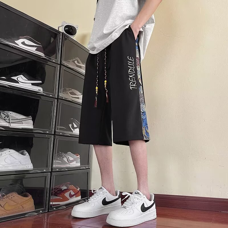 夏季新款美式短裤男士薄款设计感宽松型大码运动休闲五分