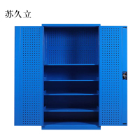 苏久立工具柜加厚铁皮储物柜工厂车间用带抽屉汽修多功能收纳柜通门带网柜蓝色