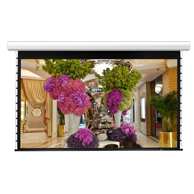 经科JK电动遥控拉线投影幕布N4-FI/1t玻纤拉绳幕白幕150寸4:3