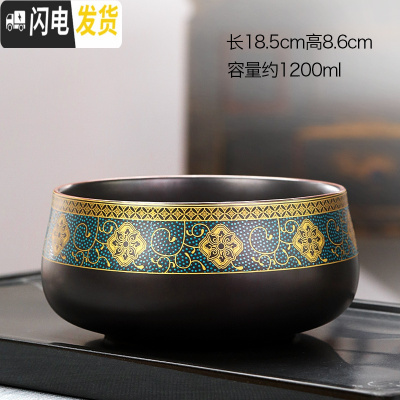 三维工匠陶瓷功夫茶具套装家用办公室茶壶盖碗茶杯建盏茶道客厅泡茶礼盒装 古韵茶洗 9件