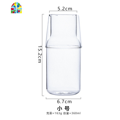 创意可高温高硼硅玻璃冷凉水壶杯花茶壶果汁壶开水瓶家用 FENGHOU 直形短款银色吸管1个/拍2发3